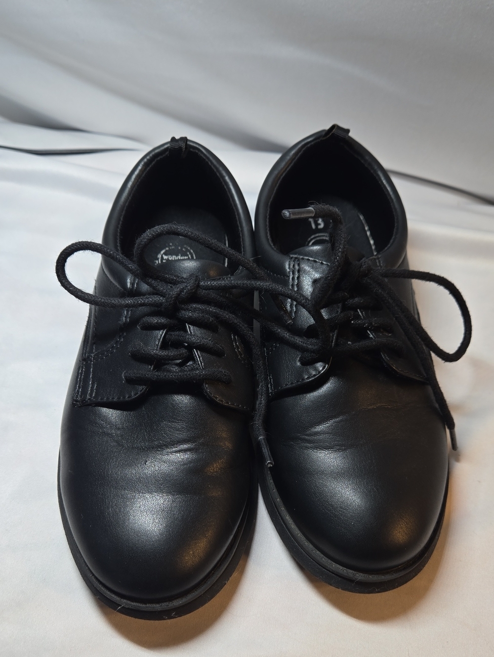 wonder nation Black Kids Lace-Up Dress Shoes